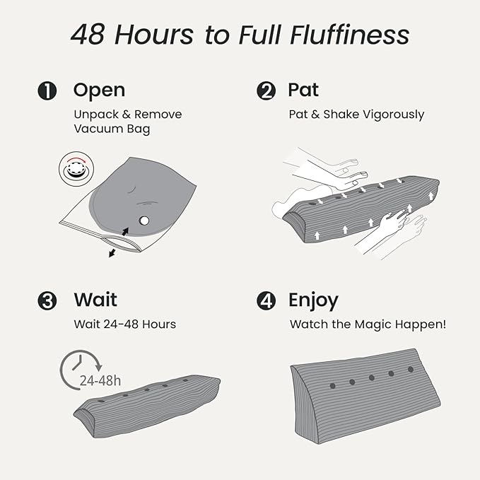 Sasttie Headboard Pillow King, Wedge Pillow Headboard for Sitting Up in Bed, Back-Rest Support Triangular Cushion for Reading - Features Removable Washable Cover, Dark Grey