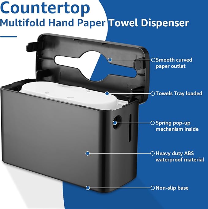 Paper Towel Dispenser Countertop, Multifold Trifold Paper Towel Holder, Hand Towel Dispenser, Commercial Paper Towel Dispenser ,Paper Towel Holder for Home Kitchen Restaurant