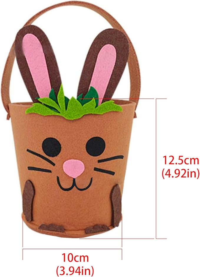 Felt Basket For Kids And Family Holiday Decoration Bag With Carrying Handle Candy Bucket Easters Accessories