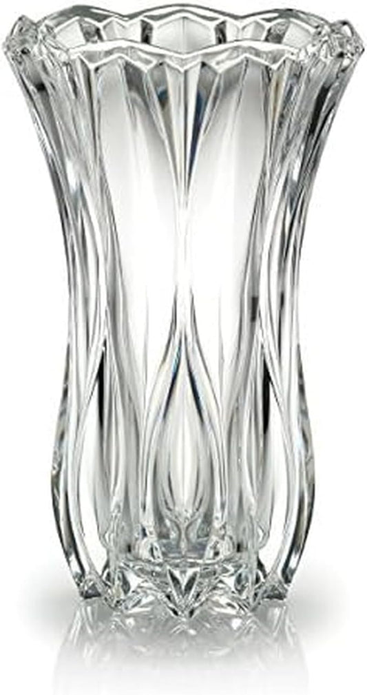 Mikasa Celebrations Blossom Crystal Vase, 12-Inch Tall, Elegant Cut Glass Design for Floral Arrangements and Decorative Centerpieces