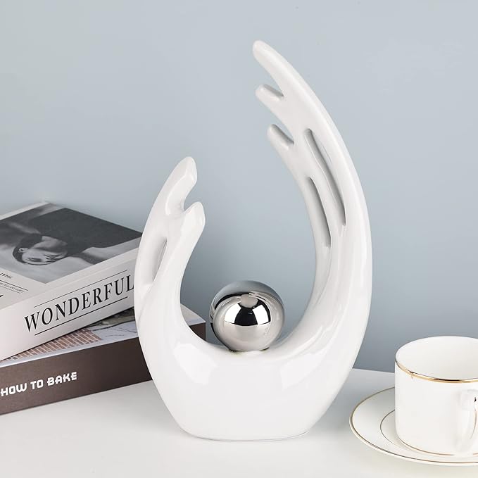 White Home Decor Accents, Coffee Table Funky Decor Modern Aesthetic Room Decor,Abstract Art Statue Decor Center Piece for Dinning Room, for Light Luxury Decorations for Stores, Hotels, Living Rooms
