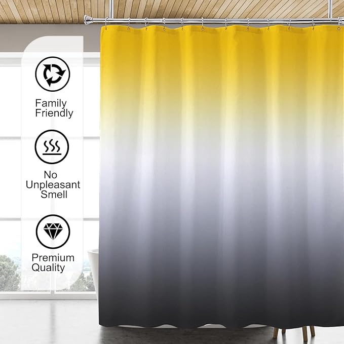 LLSCL Fabric Shower Curtain Liner with Magnets, Waterproof Hotel Quality, 72 x 72 Machine Washable