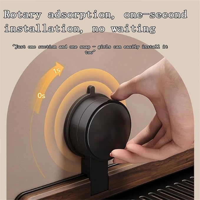 Walnut Bathroom and Kitchen Suction Cup Rack, Removable wall-Mounted Tray, no-Drill wall-Mounted Bathroom Vanity, Sink Storage Rack, Kitchen Suction Cup Rack (Black, 40cm/15.75in)