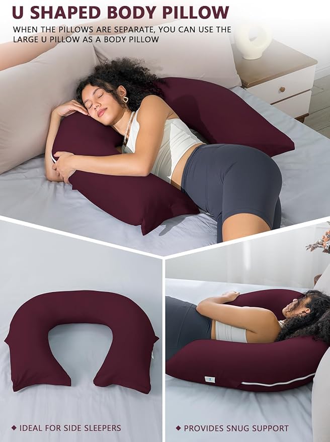 INSEN Reading Pillow, Back Pillow for Sitting in Bed for Reading, Nurse & Relax, Reading Pillow for Adults, Moms & Kids, Sit Up Pillow for Bed (Dark Purple)