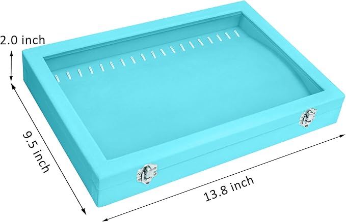 Vicoter Velvet Necklace Display Jewelry Tray 20 Hook Necklace Tray Necklace Pendant Jewelry Tray for Women and Girls