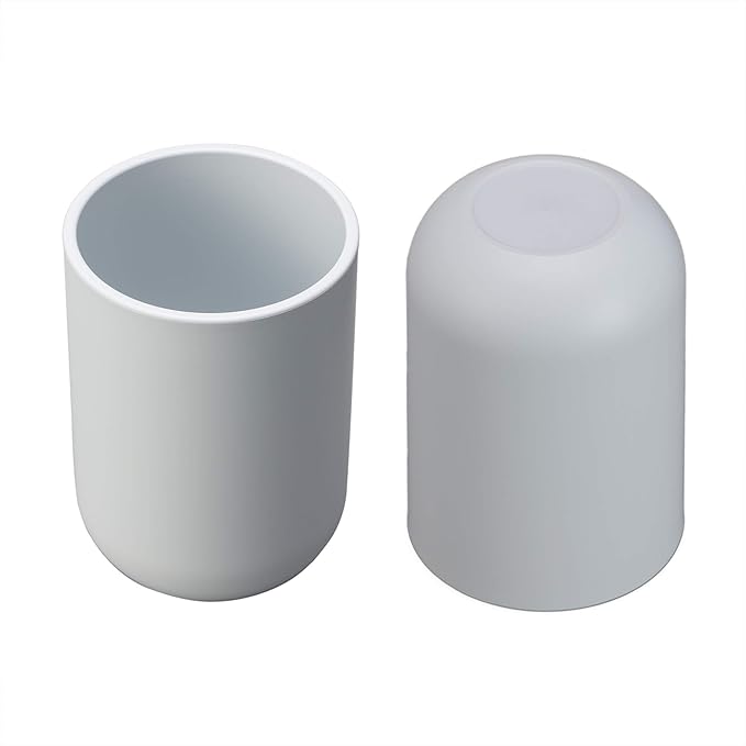 Toothbrush Cup, Bathroom Cup, Toothbrush Holder, Bathroom Tumbler, Plastic, 350ml (Grey blue)