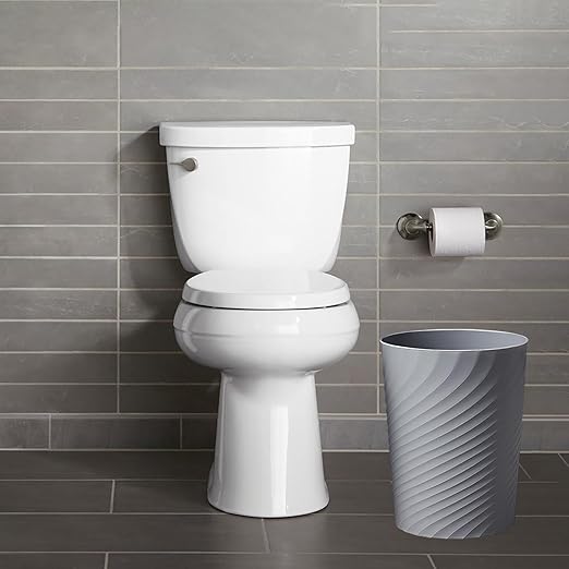 Small Bathroom Trash Can 1.8 Gallon Garbage Can Waste Basket Recycling Bin for Dorm Bedroom Office Kitchen,2 Pack Grey
