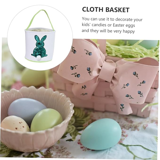 KOMBIUDA 1pc Easter Bunny Storage Basket Adorable Portable Candy Holder for Boys and Girls for Easter Celebrations and Candy Storage Cute Design for Parties and Decorations