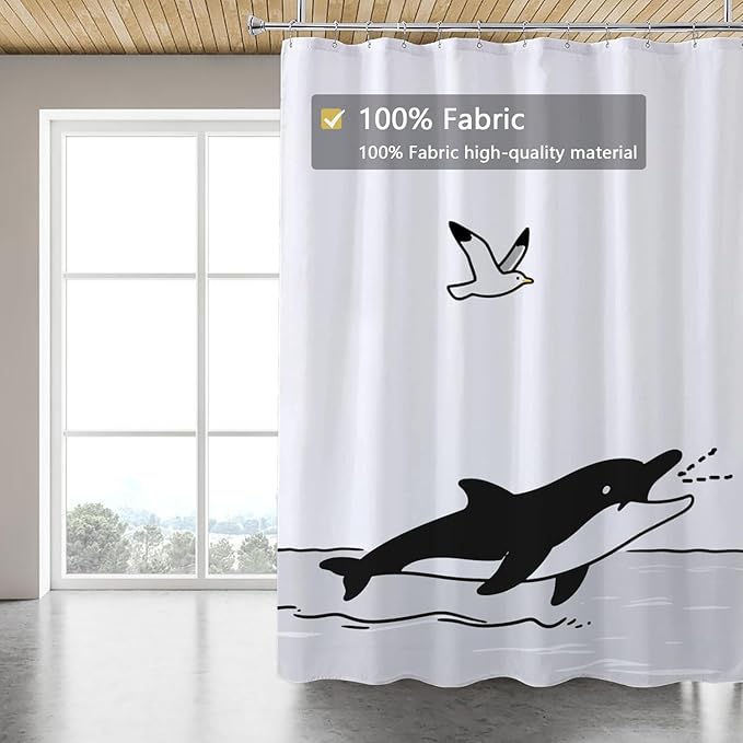 LLSCL Fabric Shower Curtain Liner with Magnets, Waterproof Hotel Quality, 72 x 72 Machine Washable