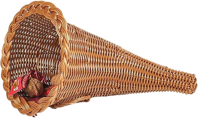 Woven Storage Basket Christmas Decorative Horn Shape Holder Parties AnUnique Addition Decor Christmas Ornaments