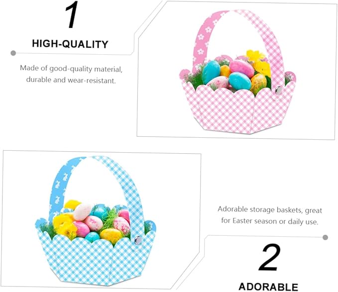Mikinona 12pcs Adorable Easter Baskets for Storage and Chick Designs for Easter Hunts and Seasonal Decor