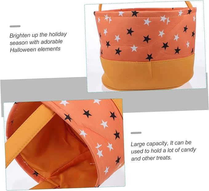 Garneck Portable Halloween Candy Holder Basket Creative Pumpkin Tote Bag for Boys and Girls Versatile Trick-Treating Snack Storage and Halloween Decorations Ample Space for Treats