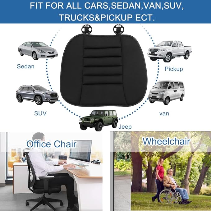 ACBAGI Car Seat Cushion Driver Seat Cushion with 1.2inch Comfort Memory Foam, Seat Cushion for Car, Office Chair and Home Chair
