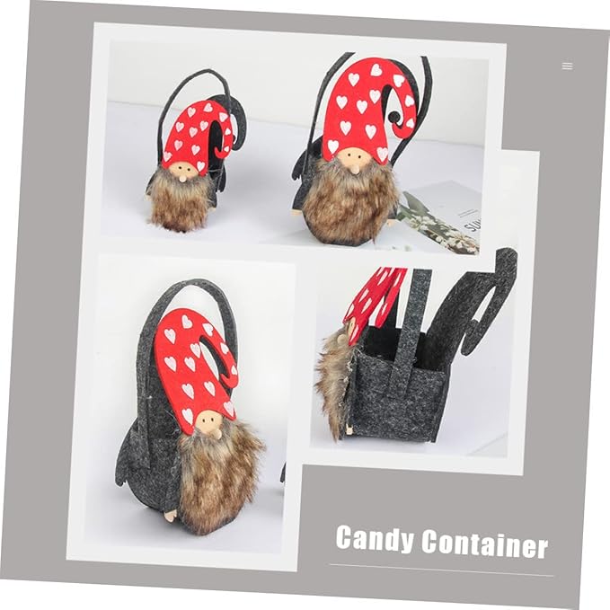 Ciieeo 2pcs Lovely Xmas Storage Baskets Adorable Felt Cloth Candy Baskets for Desktop Decor for Christmas Treats Fruits and Chic and Practical Storage