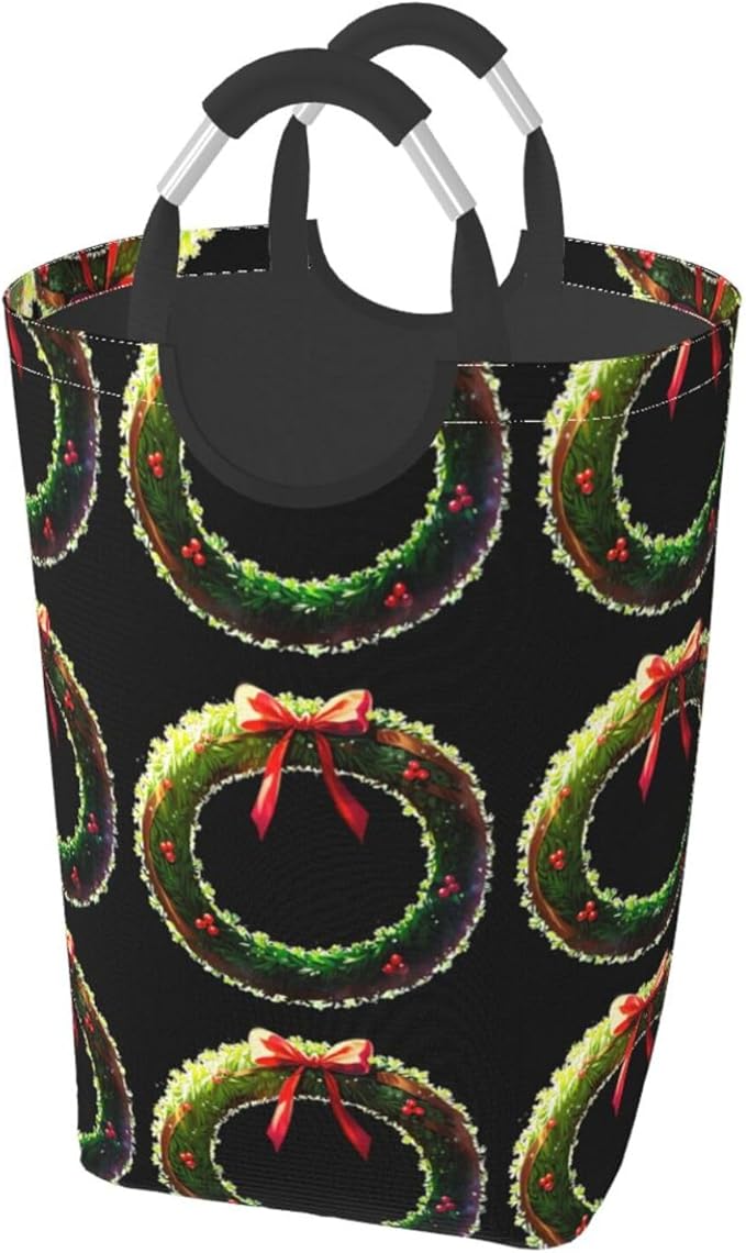 Christmas tree wreath Square storage bag 50L, suitable for multiple scenes, foldable dirty clothes storage basket.