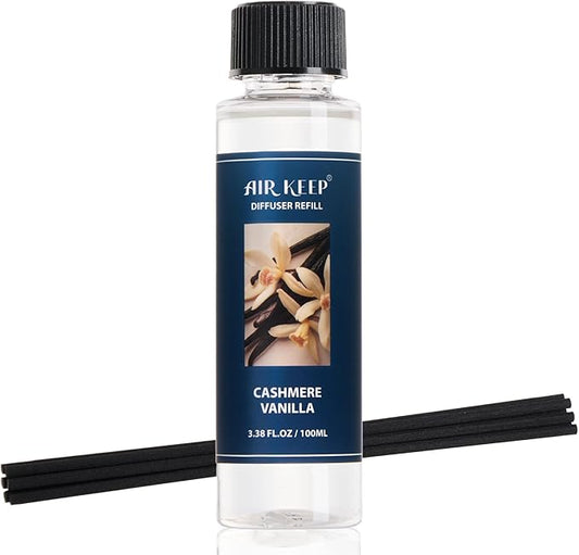 Airkeep Reed Diffuser Oil Refill/Cashmere Vanilla/3.38 oz / 1 Pack/Air Freshener & Aromatherapy Essential Oil Blend for Home Fragrance – Scented Refill Oil for Bathroom, Bedroom & Home Decor