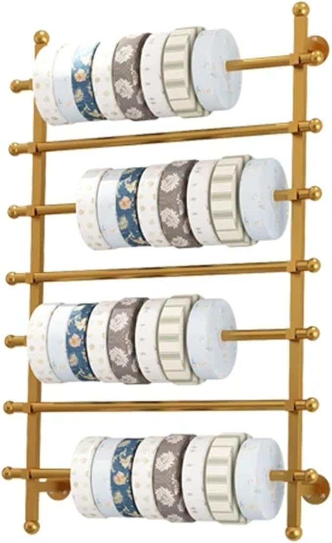 GTPBAO Metal Scarf Display Rack, Multipurpose Ribbon Holder for Home & Shop - Wall Shelf for Gift Wrapping, Height 120cm(Wide 80cm/31.5in)