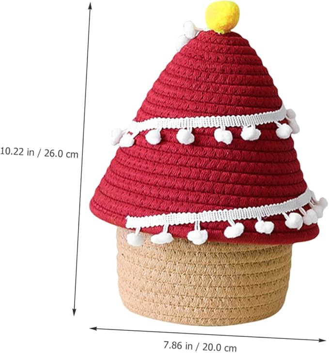 Small Storage Baskets for Christmas Tree Cotton Woven Organizing Basket Desktop Wardrobe Sundries Organizer