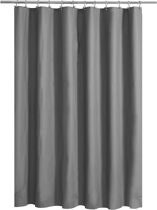 Barossa Design Gray Shower Curtain Liner - Premium PEVA Shower Liner for Bathroom, BPA & PVC Free, No Chemical Smell, Lightweight Standard Size Bath Curtain with 3 Magnets, Metal Grommets - Dark Gray