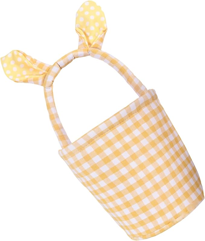 Colorful Striped Easters Basket Checkered Pattern Foldable Reusable Holiday Decors Storage Bin Striped Basket Party Supplies