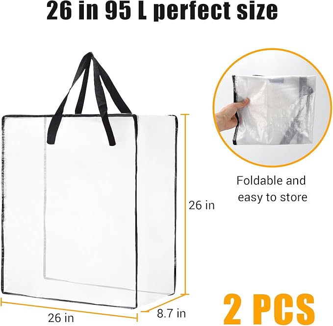Wreath Storage Bag 2-Pack, 26 Inches 95 L Wreath Storage Container for Home Storage, Storage Bag for Spring Summer Christmas Wreath Decorations or Clothing Blanket Comforters Bed Sheets Pillows