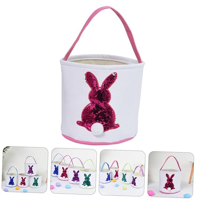 KOMBIUDA 1pc Easter Bunny Candy Storage Basket Portable Easter Decoration for Boys and Girls Adorable Pouch for Eggs and Treats Create Festive Atmosphere
