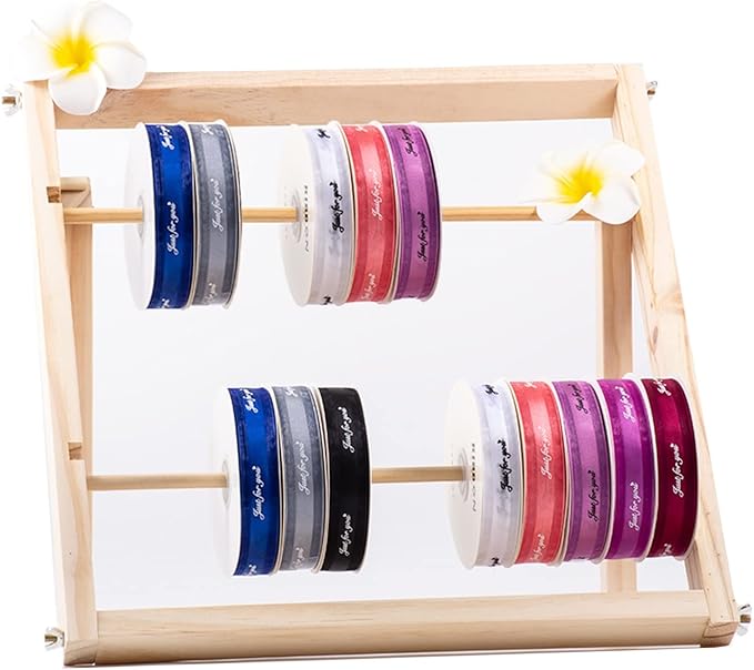 Free Standing Wooden Gift Wrapping Paper Storage Holder,Home Studio Ribbon Organizer Display Rack, Easy to Assemble(40x40cm)