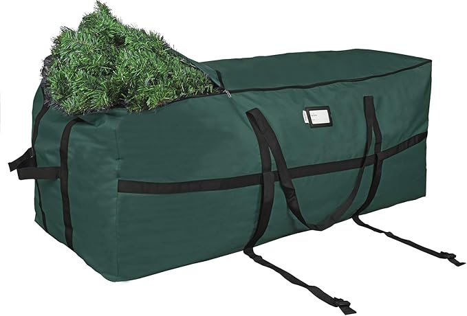 ProPik Christmas Tree Storage Bag, Fits up to 9 Ft. Tall Disassembled Holiday Tree, Heavy Duty Xmas Storage Container, 24"Height X 24" Extra Wide X 60" Long with Top Side Handles and Straps (Green)