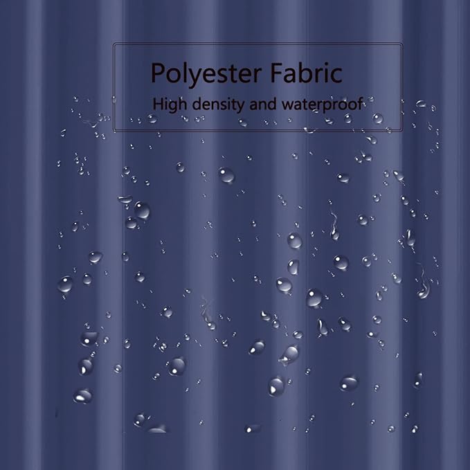 LLSCL Blue Fabric Shower Curtain Liner with Bottom Counterweight, Waterproof Hotel Quality, 72 x 72 Machine Washable