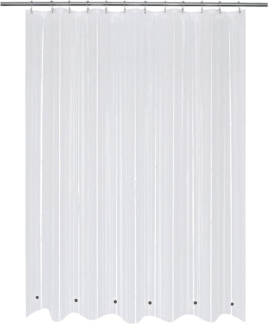 Mrs Awesome Long Shower Curtain Liner with 6 Magnets 72 x 78 inch, PEVA 8G Thick & Heavy Duty Plastic Shower Curtain for Bathroom, Waterproof,72x78, Clear
