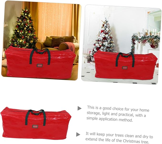 Large Christmas Tree Storage Bag Organizer with Handles Holiday Tree Storage for Bulky Items Easy Closure Zipper Protects From Moisture Damage