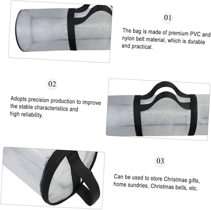 FOMIYES Handheld Christmas Wrapping Paper Storage Bag Decorative Cylindrical Organizer for Easy to Handles for Closet and under Bed Storage