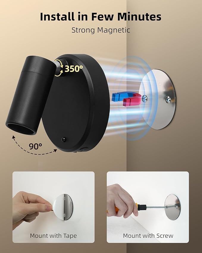 EZVALO Spotlights Indoor with Remote, 5500mAh Rechargeable Picture Lights, Wireless LED Uplighting with Timer＆Dimmable, 3CCT, Display Lights for Plant Painting, Artwork, Accent Lighting (2Pack-Black)
