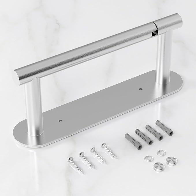 HITSLAM Brushed Nickel Toilet Paper Holder, SUS304 Stainless Steel Bathroom Toilet Paper Roll Holder Wall Mounted and Self Adhesive, No Drill Tissue Holder Use for Washroom and Kitchen