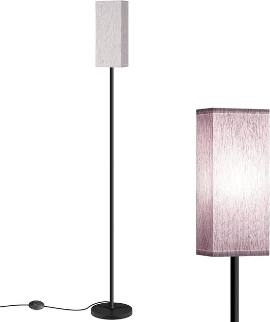 64.6" Floor Lamp, Pole Lamp with Foot Switch, Modern Standing Lamp, Minimalist Freestanding Lamp (Bulb Not Included), for Living Room, Bedroom, ETL Listed, Black and Taro Purple AZ07LD05