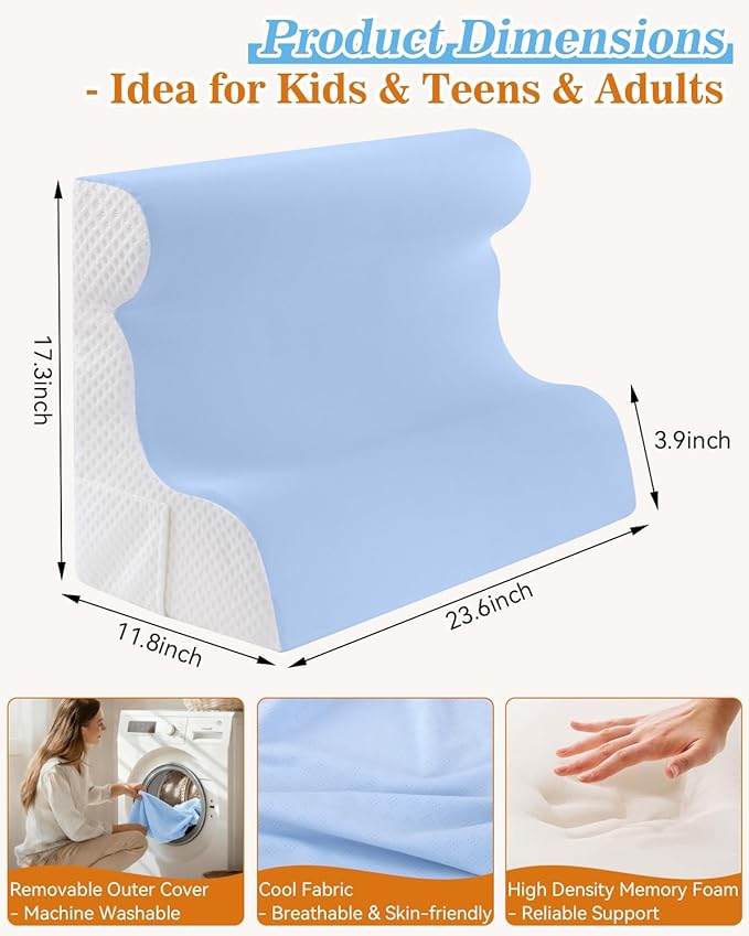 Reading Pillow for Sitting in Bed, Back Pillow for Sitting Up & Bed Wedge Pillow for Sleeping, Lumbar Rest & Neck Support Bed Pillows, Backrest Cushion for Reclining,Gaming,Resting,Watching TV