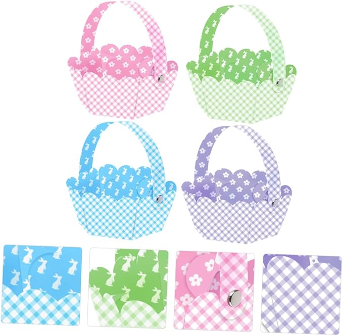 Mikinona 12pcs Adorable Easter Baskets for Storage and Chick Designs for Easter Hunts and Seasonal Decor