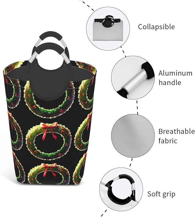 Christmas tree wreath Square storage bag 50L, suitable for multiple scenes, foldable dirty clothes storage basket.