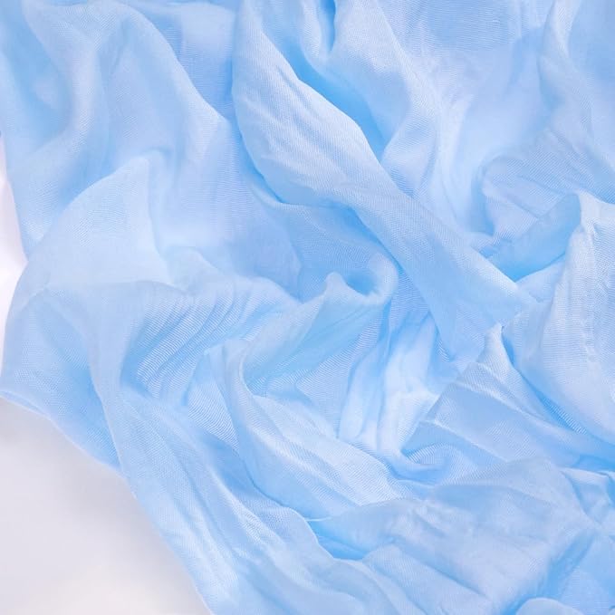 Socomi 2pcs Light Blue Cheesecloth Table Runner Easter Spring Boho Rustic Gauze 120 inch 10FT Cheese Cloth Runner for Wedding Party Baby Shower Birthday Home Decor Holiday Decorations