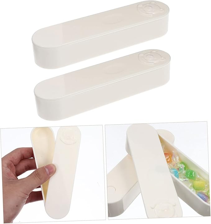 KOMBIUDA 2pcs Portable Cotton Swab Holders Mini Cartoon Bear Storage Boxes for Makeup Pads Jewelry and Tools Lightweight Organizers for Home and Travel