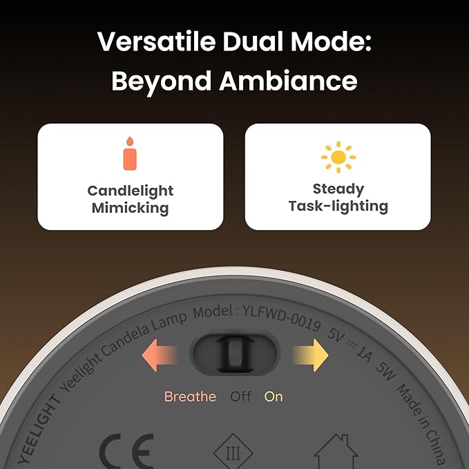 Small Table Lamp for Bedroom, Dimmable LED Night Light, Rechargeable Modern Candle Lamps for Living Room, 1800K Warm Light Portable Cordless Candlelight Gifts for Women, Home, Desk, Office, Room Decor