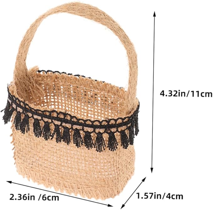 SHOWERORO 5pcs Miniature Flower Holder Bags for Wedding Parties Decorative Candy Storage Pouches Versatile Little Baskets with Handles for Festivals and Celebrations