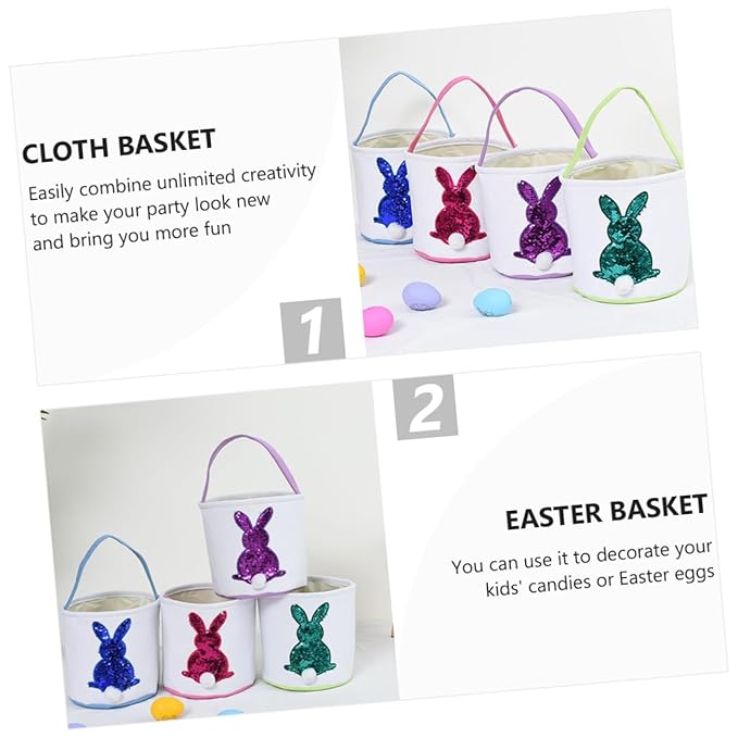 KOMBIUDA 1pc Easter Bunny Storage Basket Adorable Portable Candy Holder for Boys and Girls for Easter Celebrations and Candy Storage Cute Design for Parties and Decorations