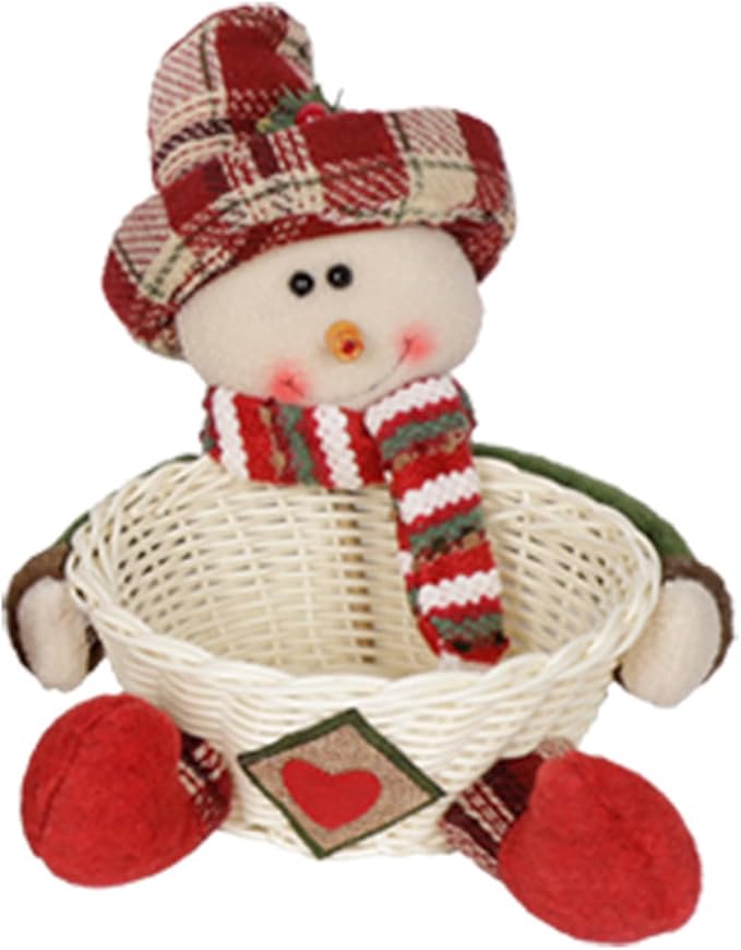 Efficient Cloth Candy Storage Basket with Santa Design Holiday Decors for Christmas Tree Accessories Organization Santa Ornament Storage Holders