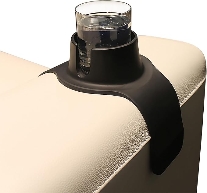 HIT PRODUCTS CouchCoaster® - Original & Patented Armrest Couch Cup Holder, Jet Black - A Weighted, Silicone, Anti Slip Coaster Stops Spills On Your Sofa, Armchair Or Recliner & Keeps Drinks in Reach