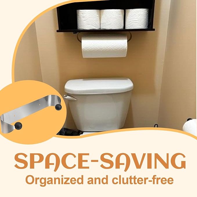ECOTRIC Wall Mount Paper Towel Rack, Stainless Steel Kitchen Paper Towel Holder Under Cabinet，Silver Stylish Convenient Rollable Space-Saving Design