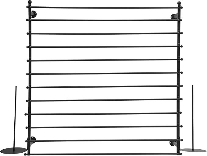 12-Layer Ribbon Holder Organizer Rack Wall Mounted Wrapping Paper Storage Rack Ribbon Dispenser Holder Wrapping Station Display Racks for Craft Room Florist Cake Shop(Black)