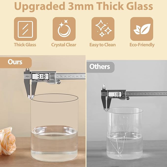 TBWIND 2Pcs Glass Cylinder Vases for Centerpieces, 6" x 4.7" Wide Mouth Flower Vase Hurricane Glass Candle Holders, Clear Vases Bulk with 2 Floral Tapes for Floating Candles Wedding Party Home Decor