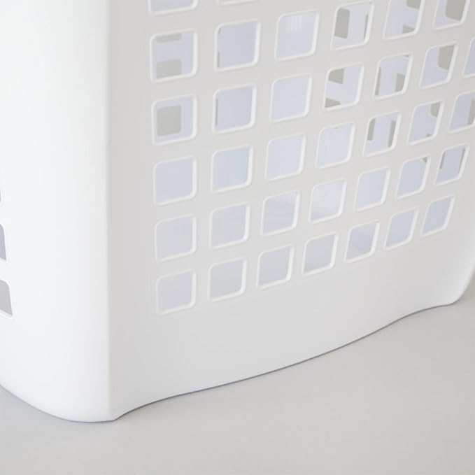 Sterilite 12258004 Ultra Easy Carry Hamper, White Hamper w/Titanium Inserts, 4-Pack