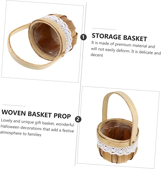 1pc Handwoven Pumpkin Basket for Halloween Decorative Storage Container for Candy and Treats for Parties and Home Decor Festival Basket for Boys and Girls and Adults